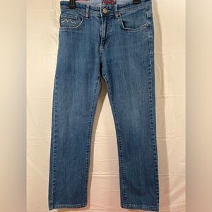 Marcello Sport Medium Wash Straight Fit Jeans Tagged 32x34 but are Hemmed to 28
